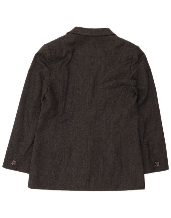MARELLA Jachetă Blazer pentru femei cu 3 nasturi UK 14 Lână gri mediu