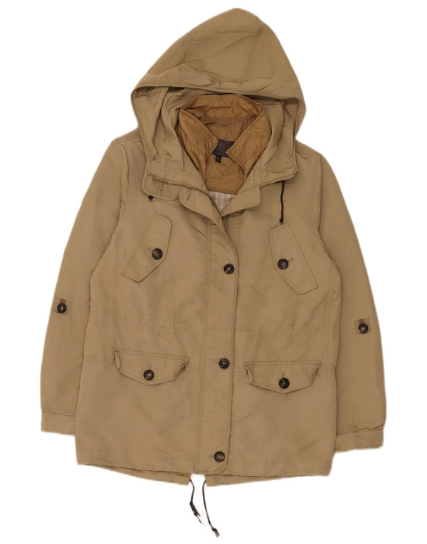 Jachetă parka supradimensionată cu glugă Massimo Dutti pentru femei UK 6 XS kaki