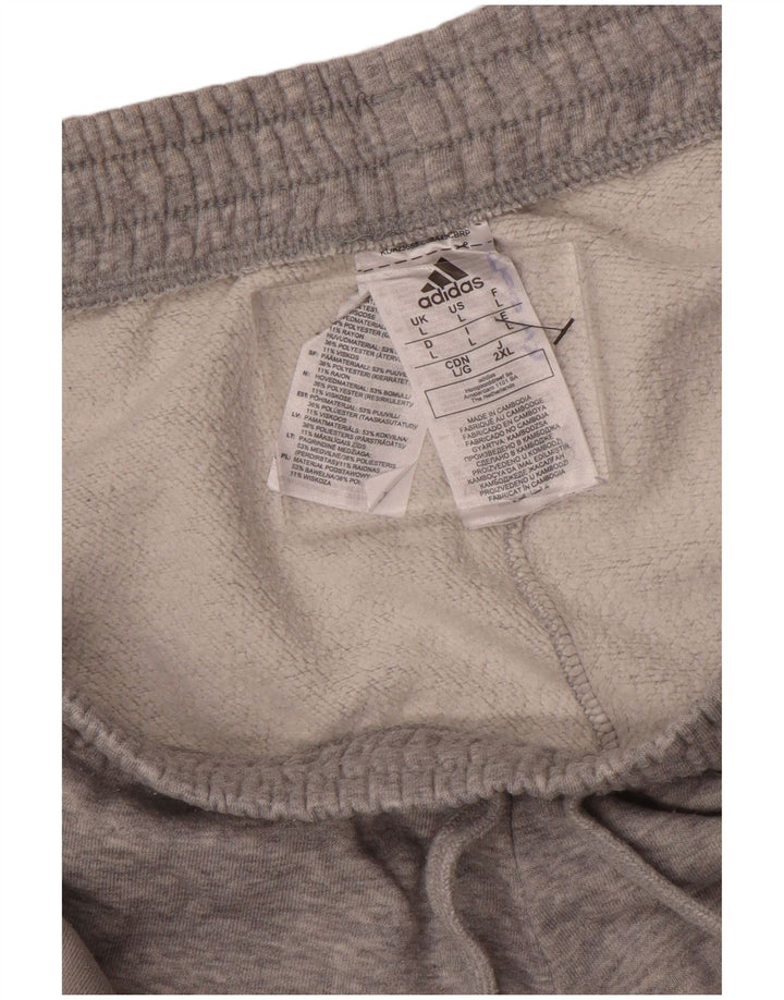 Pantaloni de trening pentru bărbați ADIDAS Pantaloni de jogging, mari, gri, bumbac color bloc