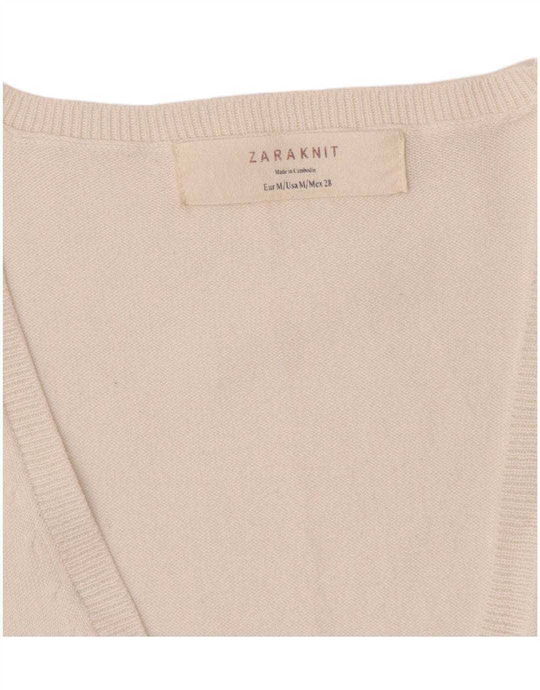 Pulover cardigan pentru femei Zara UK 12 Medium White