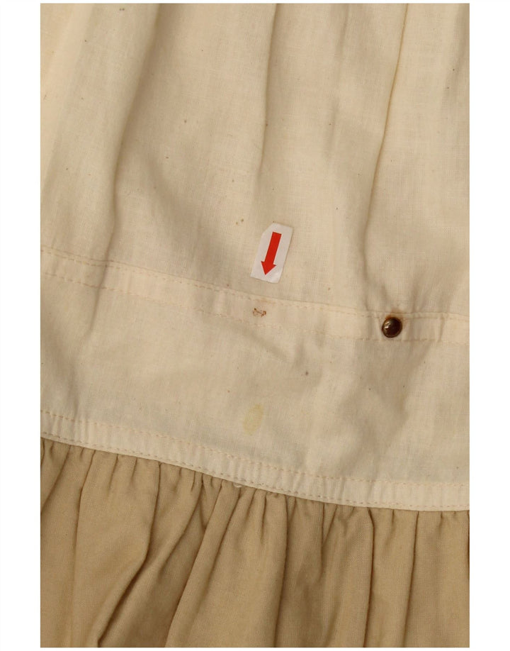Fusta A-Line pentru femei Vintage W25 Bej Colorblock