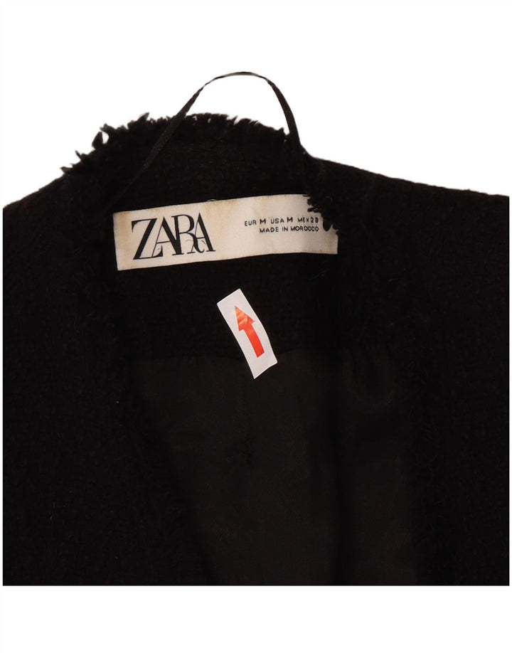 Jachetă Blazer pentru femei Zara UK 12, mediu negru, bumbac
