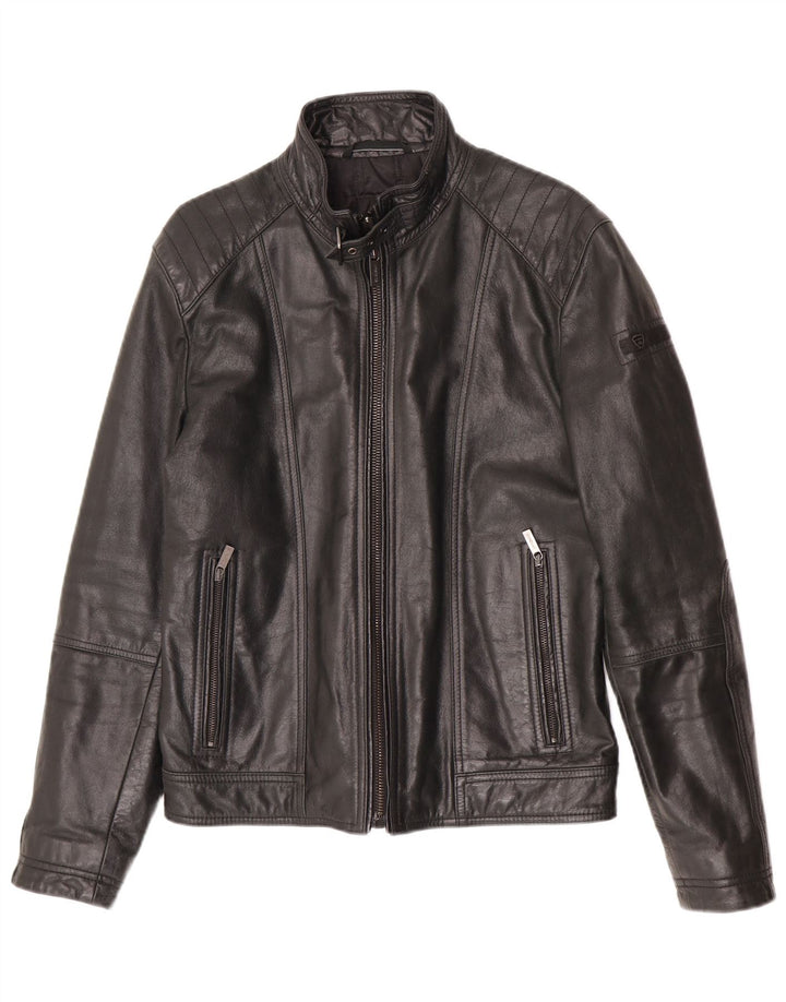 Jachetă de piele Strellson pentru bărbați UK 38 Medium Black Leather