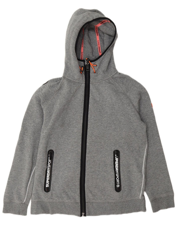 Pulover Superdry Graphic Zip pentru femei, UK 18 XL, bumbac gri