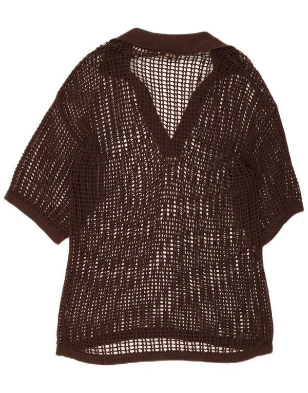 Top bluză din croșetat pentru femei Massimo Dutti, UK 14, maro mediu