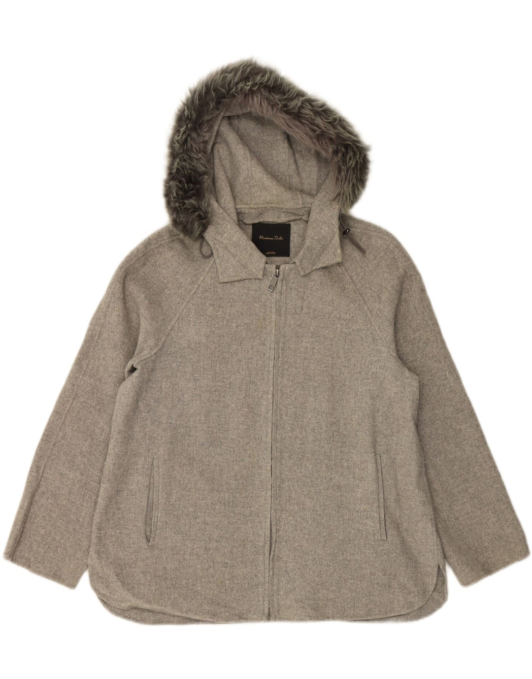 MASSIMO DUTTI jachetă bomber cu glugă pentru femei UK 16 mare gri