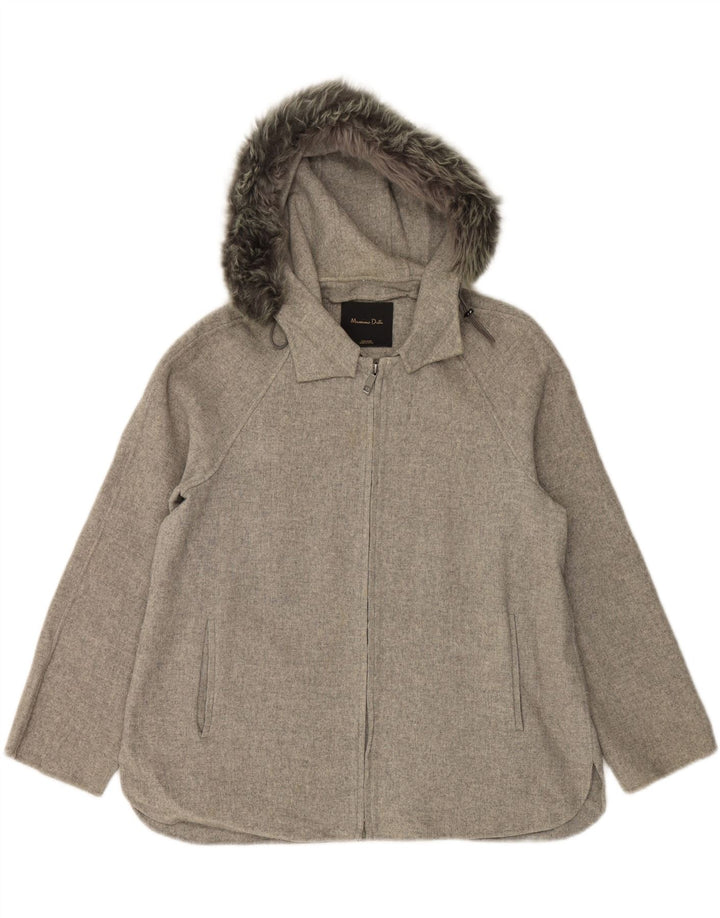 MASSIMO DUTTI jachetă bomber cu glugă pentru femei UK 16 mare gri