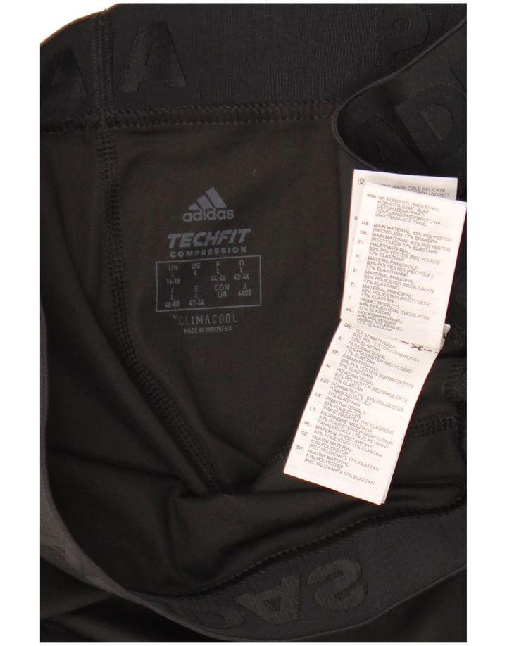 Leggings Capri Adidas pentru femei Tech Fit Marea Britanie 16/18 Poliester negru mare
