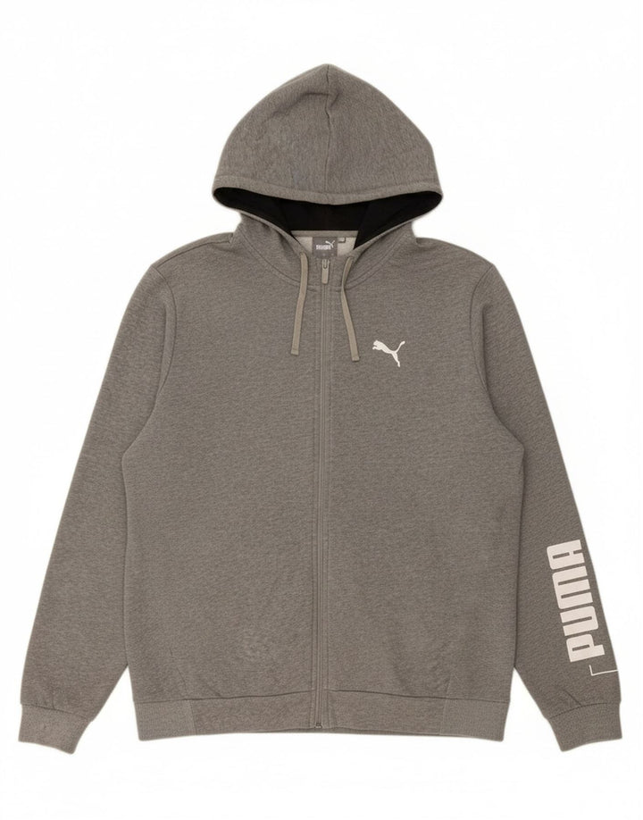 PUMA Mens Graphic Zip Hoodie Sweater XL Grey