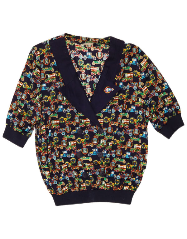 Bluză cămașă pentru femei Les Lunis UK 14 mare bumbac bleumarin