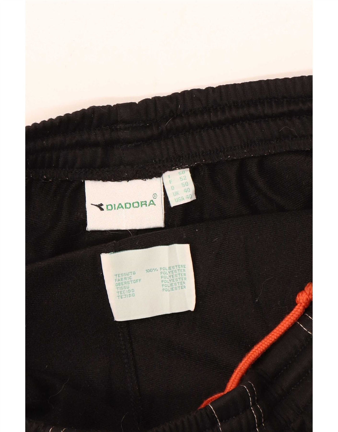 Pantaloni de trening cargo Diadora pentru bărbați UK 40 Poliester mediu negru