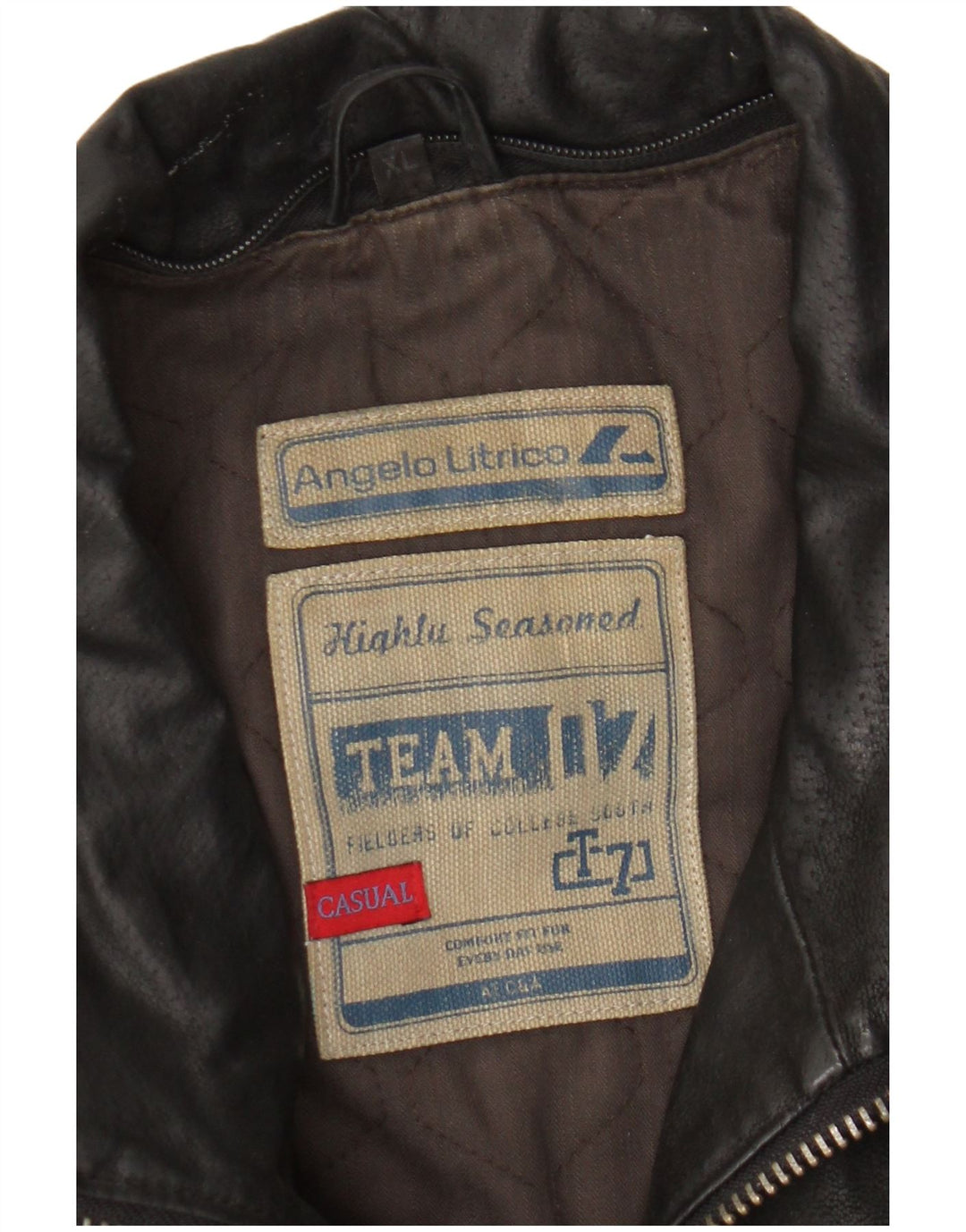 Jachetă de piele pentru bărbați Angelo Litrico UK 42 XL, piele neagră