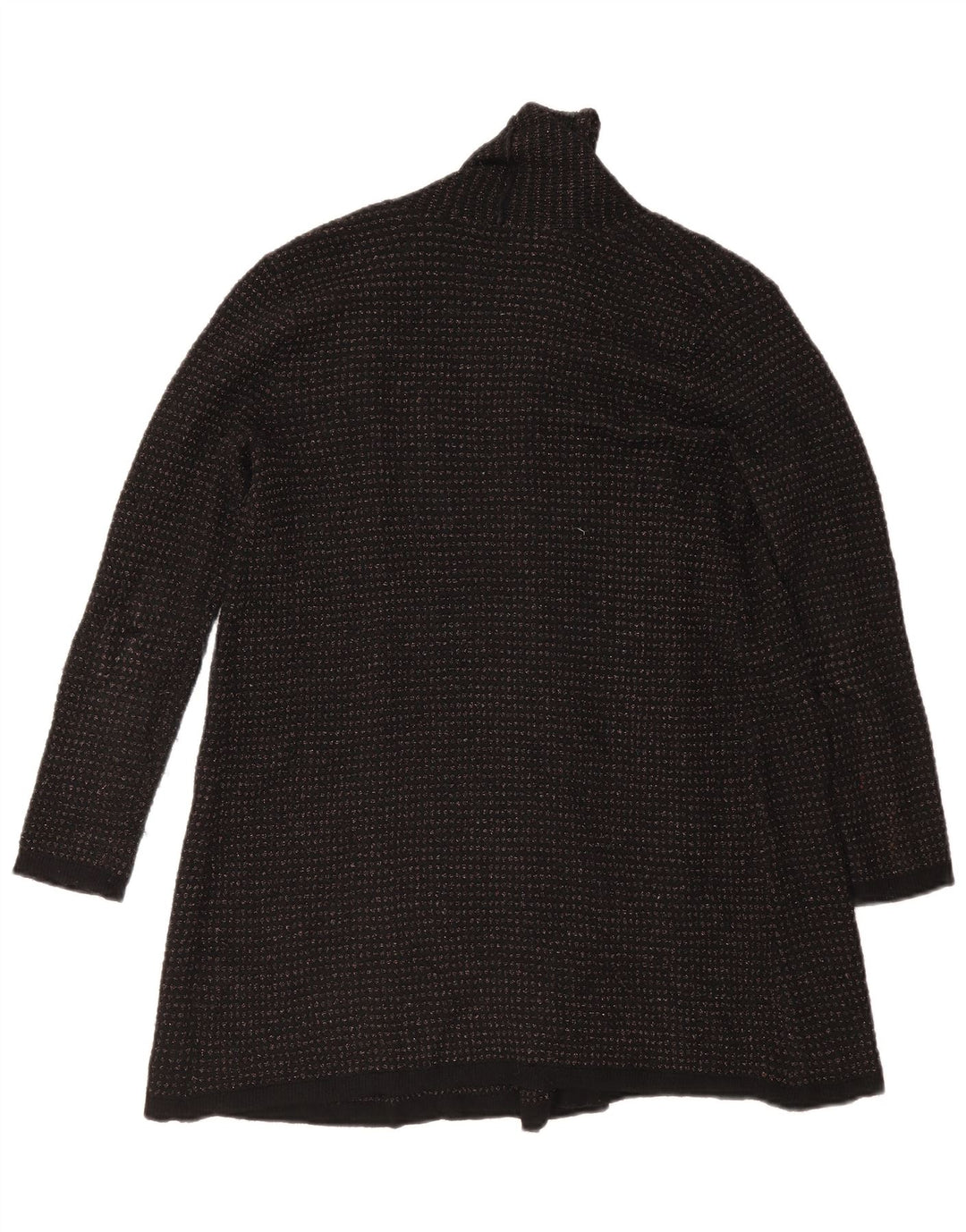 Pulover cardigan deschis pentru femei Zara UK 10 Poliester negru mic