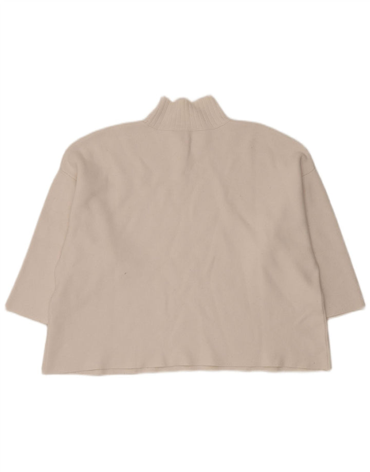 Pulover cu gât țestoasă supradimensionat pentru femei Zara UK 14 Medium White
