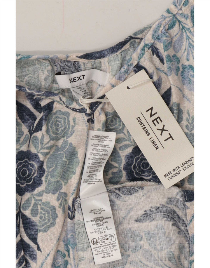Următorul Rochie de soare supradimensionată fără mâneci pentru femei UK 12 Medium Blue Floral Bohemian