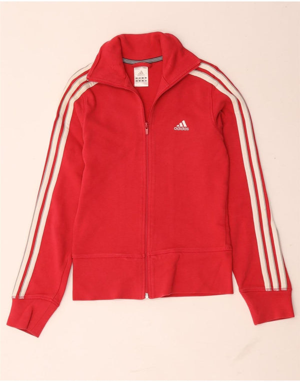 Jachetă de top pentru trening Adidas pentru femei UK 8 Small Red Bumbac