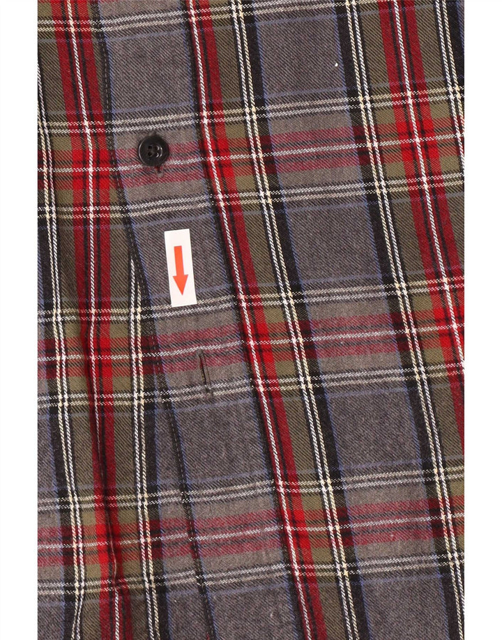 L.L.Bean Mens Flannel Shirt Medium Grey Check Cotton