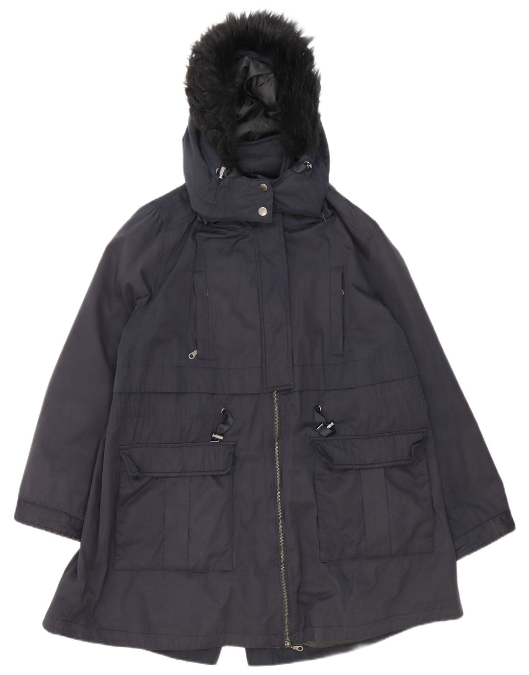 Jachetă parka supradimensionată cu glugă pentru femei Monsoon UK 18 XL poliester bleumarin