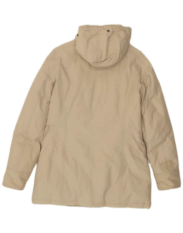 Palton căptușit cu glugă Woolrich pentru femei UK 14 Medium Off White