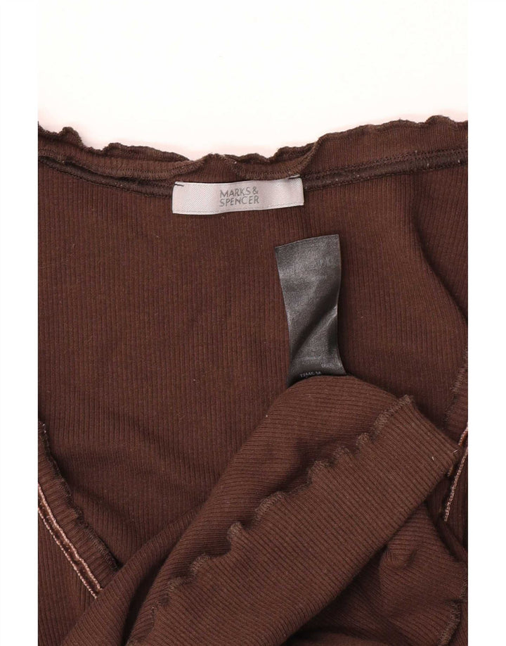Marks & Spencer Top pentru femei cu mâneci 3/4 UK 16, mare, maro, bumbac