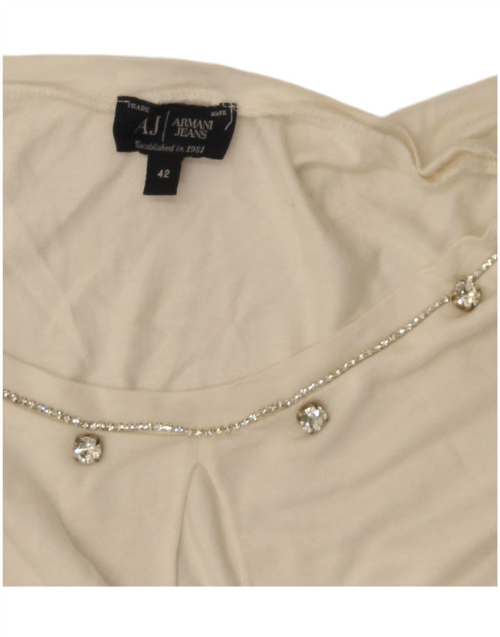 Armani Jeans Top Femei cu mânecă lungă IT 42 Medium White