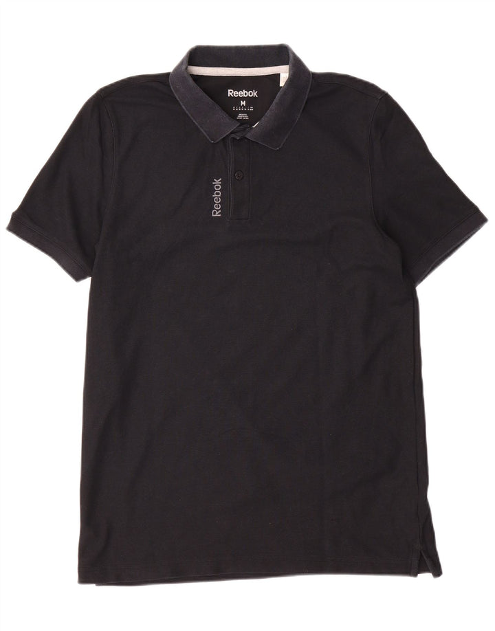 Tricou polo Reebok pentru bărbați, bumbac mediu negru