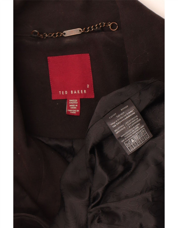 Palton Ted Baker pentru femei, mărimea 2, bumbac negru mic