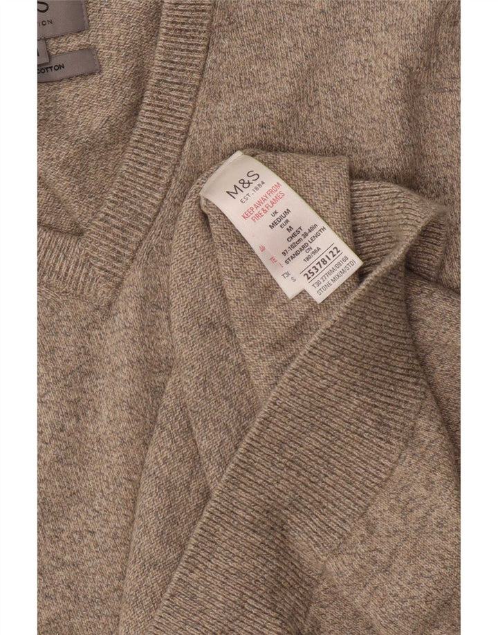 Marks & Spencer Vestă pentru bărbați Tank Top Bumbac cu pete, bej mediu
