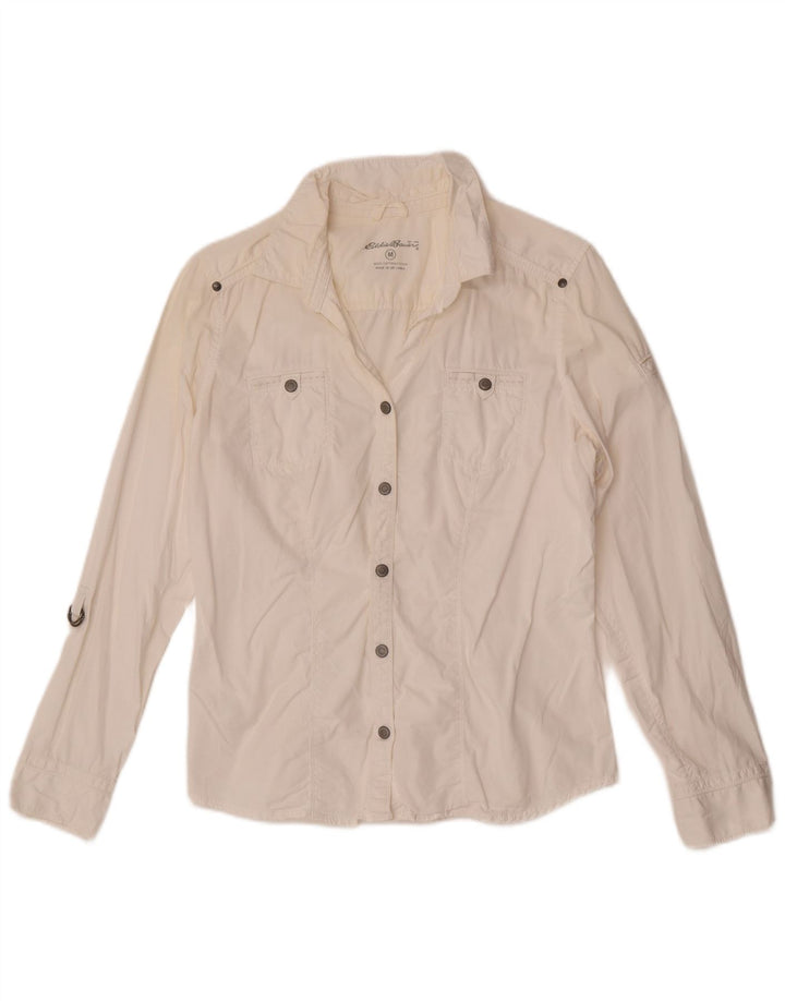 Cămașă pentru femei Eddie Bauer UK 14 Bumbac alb mediu