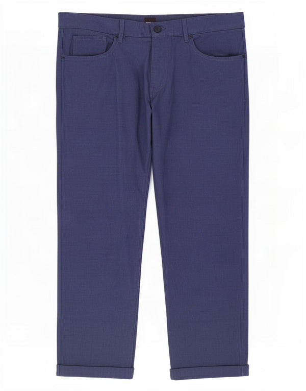 Pantaloni casual pentru bărbați Hugo Boss, cu croiala obișnuită, W38 L28, bleumarin, picioare de găină