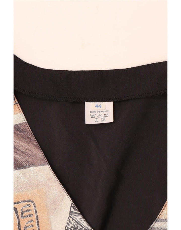 Vestă pentru femei VINTAGE cu model abstract EU 44 Poliester maro mare