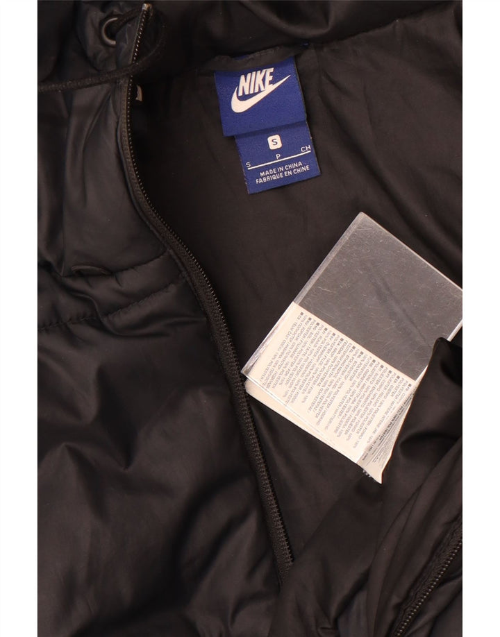 Jachetă căptușită cu glugă Nike pentru femei UK 10 Poliester negru mic