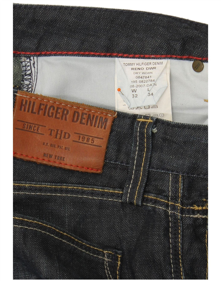 TOMMY HILFIGER Blugi drepti pentru bărbați W32 L34 Bumbac bleumarin