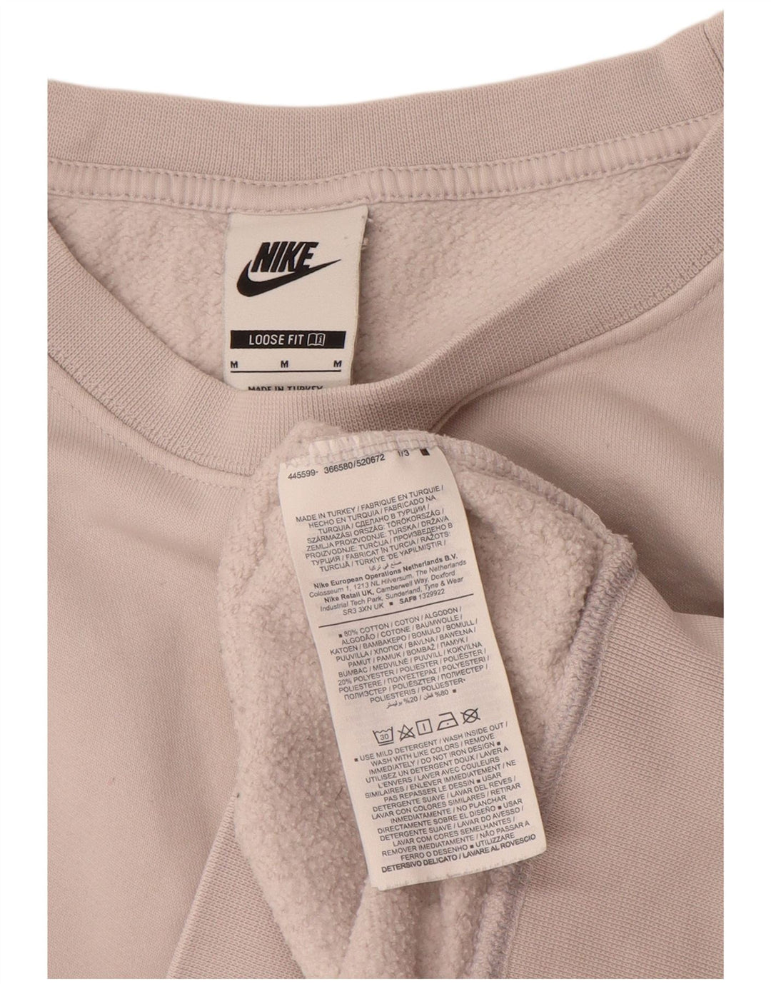 Pulover Nike pentru femei UK 14 Medium Bej Bumbac color bloc