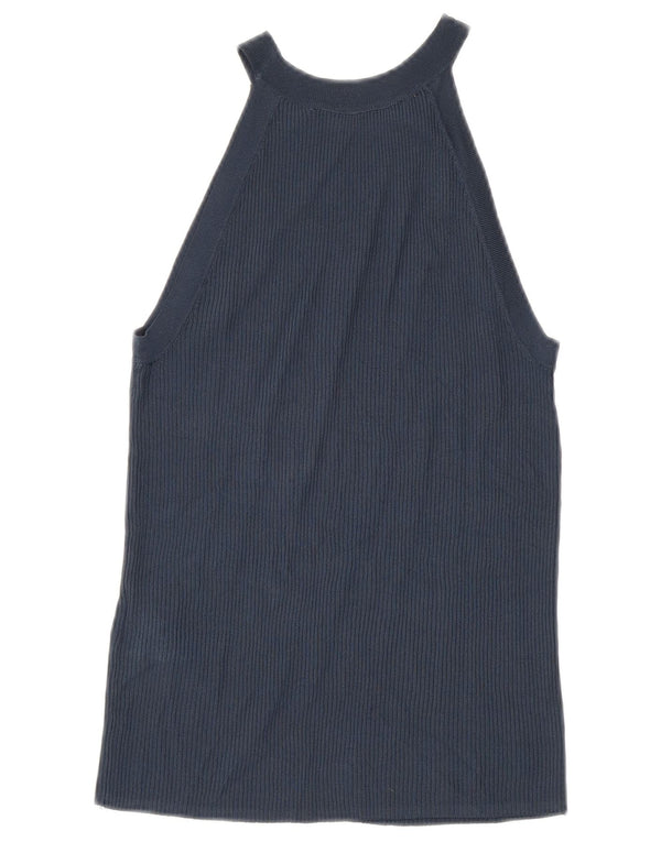 Top Halter pentru femei Zara UK 8 Small Bleumarin Viscoză
