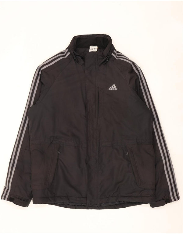 ADIDAS Mens Windbreaker Jacket UK 40 Large Black Polyester