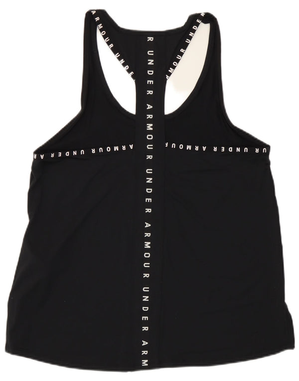 Top cu vestă grafică Under Armour pentru femei Heat Gear UK 14 Poliester mediu negru