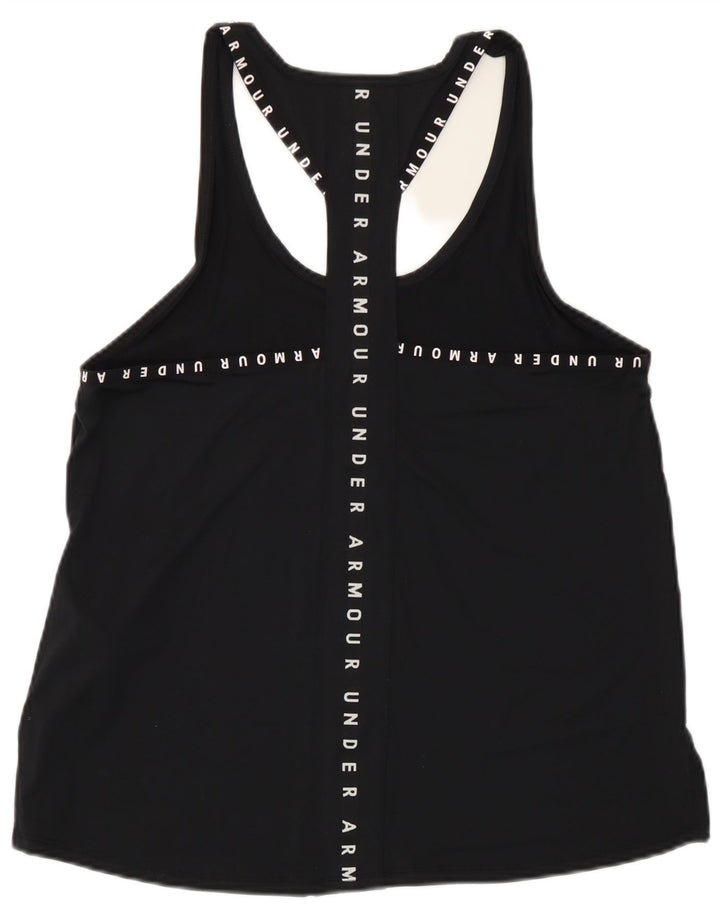 Top cu vestă grafică Under Armour pentru femei Heat Gear UK 14 Poliester mediu negru