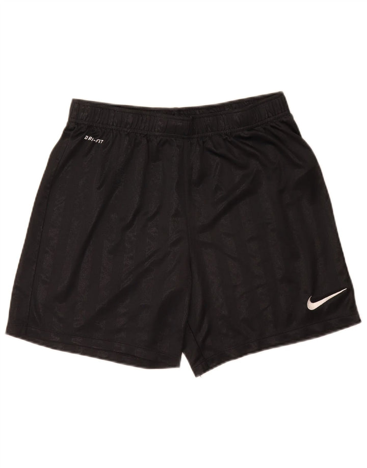 Pantaloni scurți sport Nike Dri Fit pentru bărbați, poliester cu dungi medii, negre