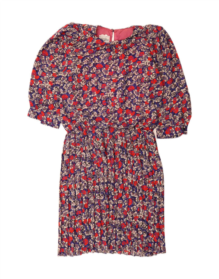 Rochie vintage pentru femei cu mâneci 3/4 US 8 Medium Multicolor Floral