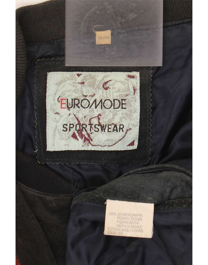 Jachetă bomber din piele intoarsa pentru bărbați Euro Mode IT 52/54 XL, multicoloră