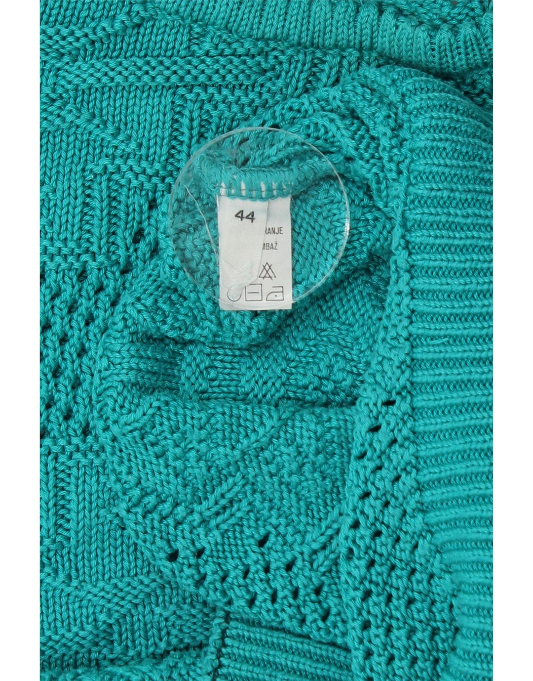 ALMIRA Womens Crew Neck Jumper Sweater IT 44 Medium Turquoise Cotton