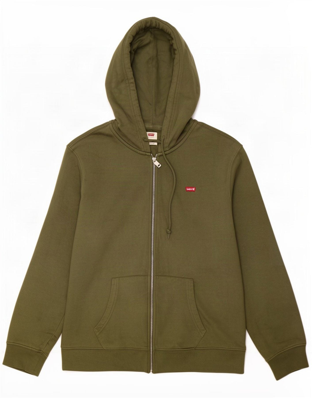 Pulover Levi's Standard cu fermoar pentru bărbați, bumbac mare, kaki