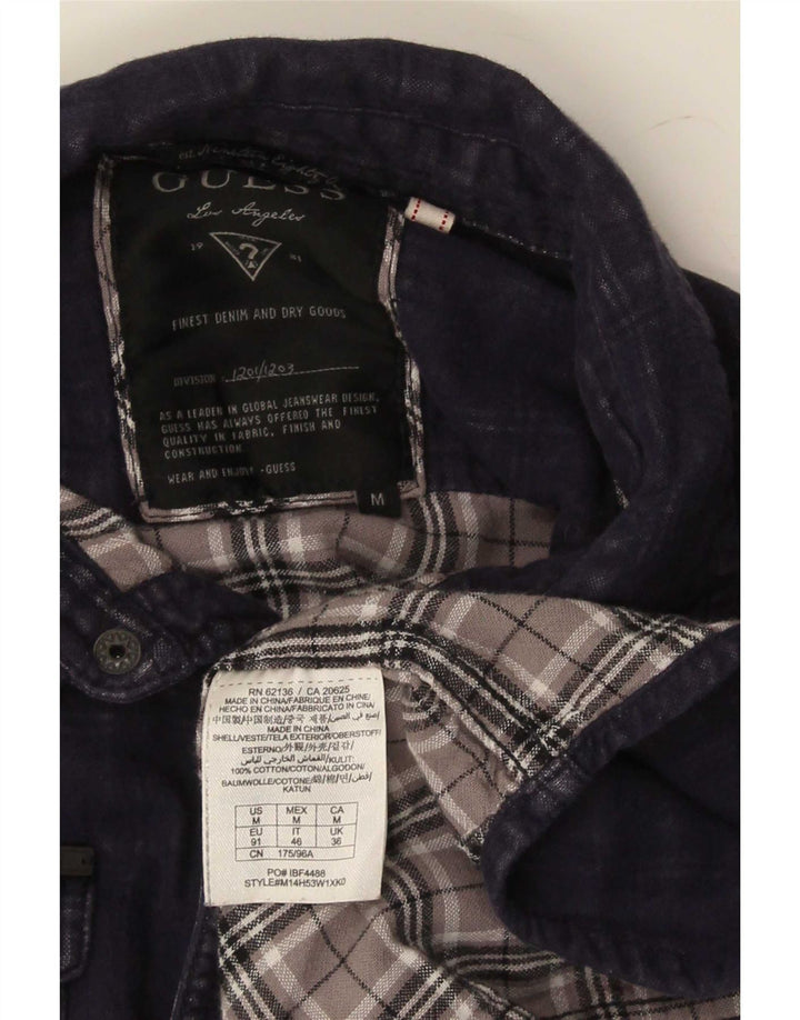 Cămașă Guess pentru bărbați, mărimea 36, bumbac cu carouri, albastru bleumarin