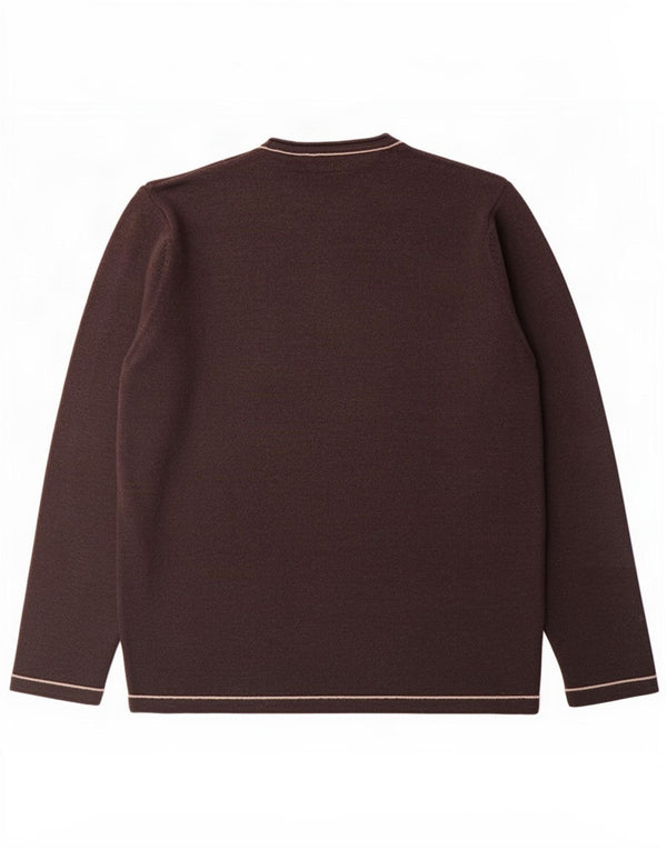 Massimo Dutti Pulover cu gât crew pentru femei UK 14 Medium Grey Wool