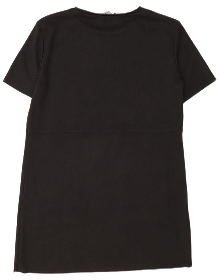 Rochie tricou pentru femei Zara UK 16 Poliester negru mare