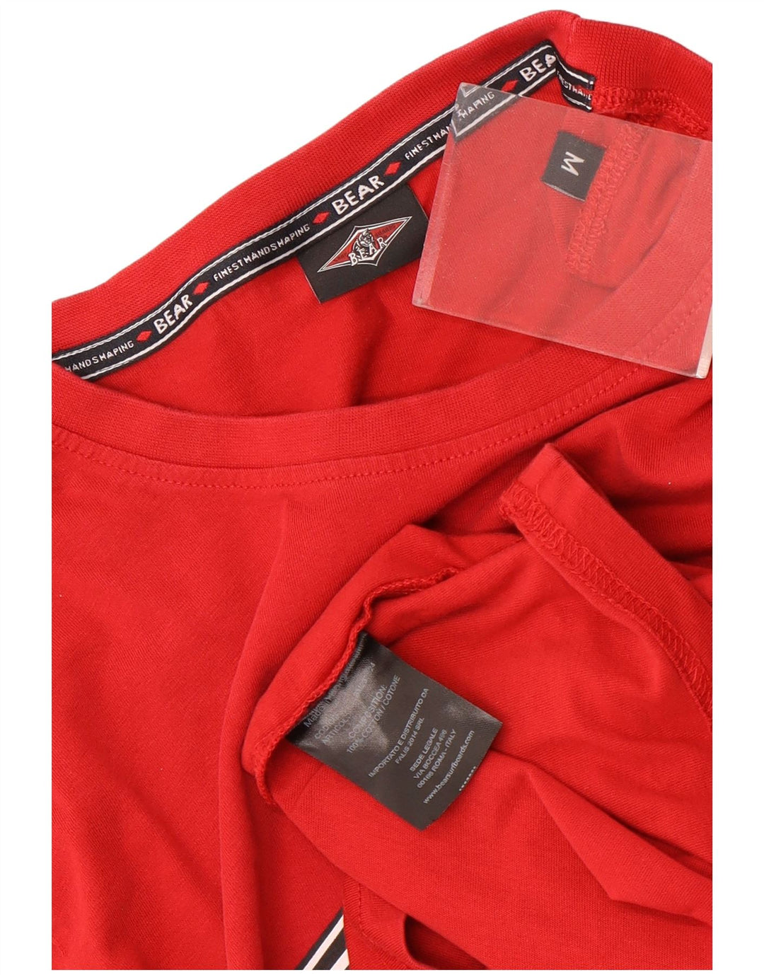 Tricou grafic pentru bărbați Bear Top din bumbac roșu mediu
