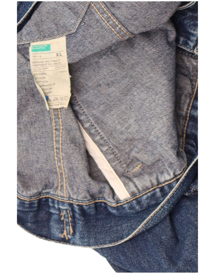 Jachetă de blugi pentru bărbați Benetton UK 42 XL Bumbac albastru