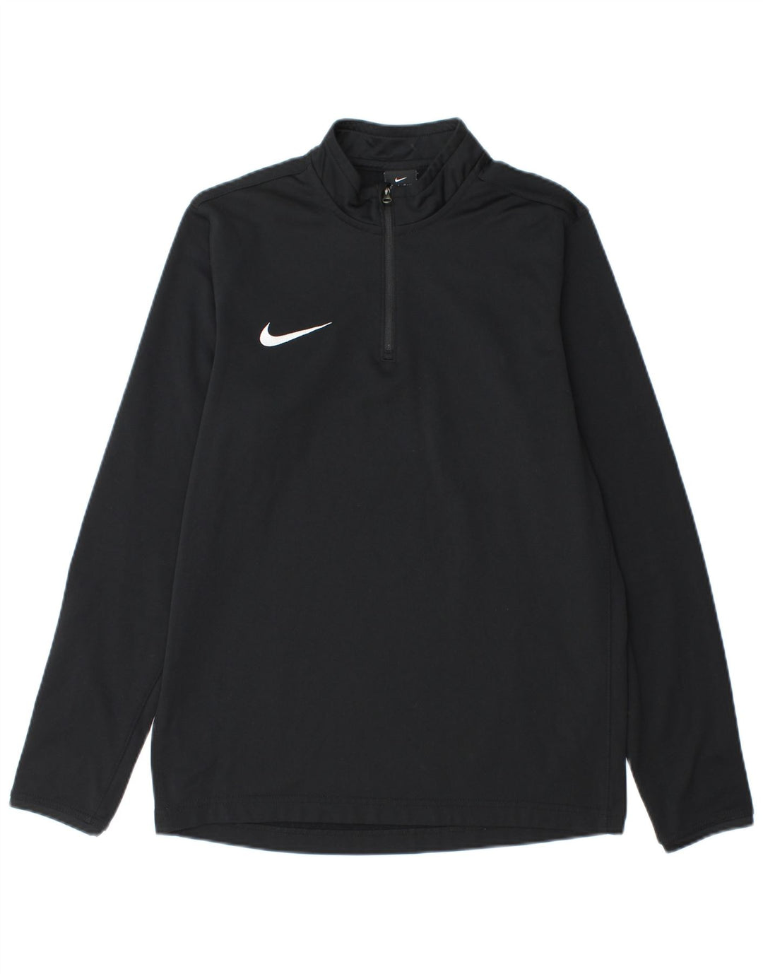 Top de trening pentru bărbați Dri Fit, cu fermoar și gât, din poliester negru mediu