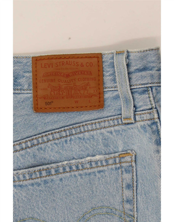 Pantaloni scurți Levi's 501 din denim distressed W26 Small Blue Bumbac